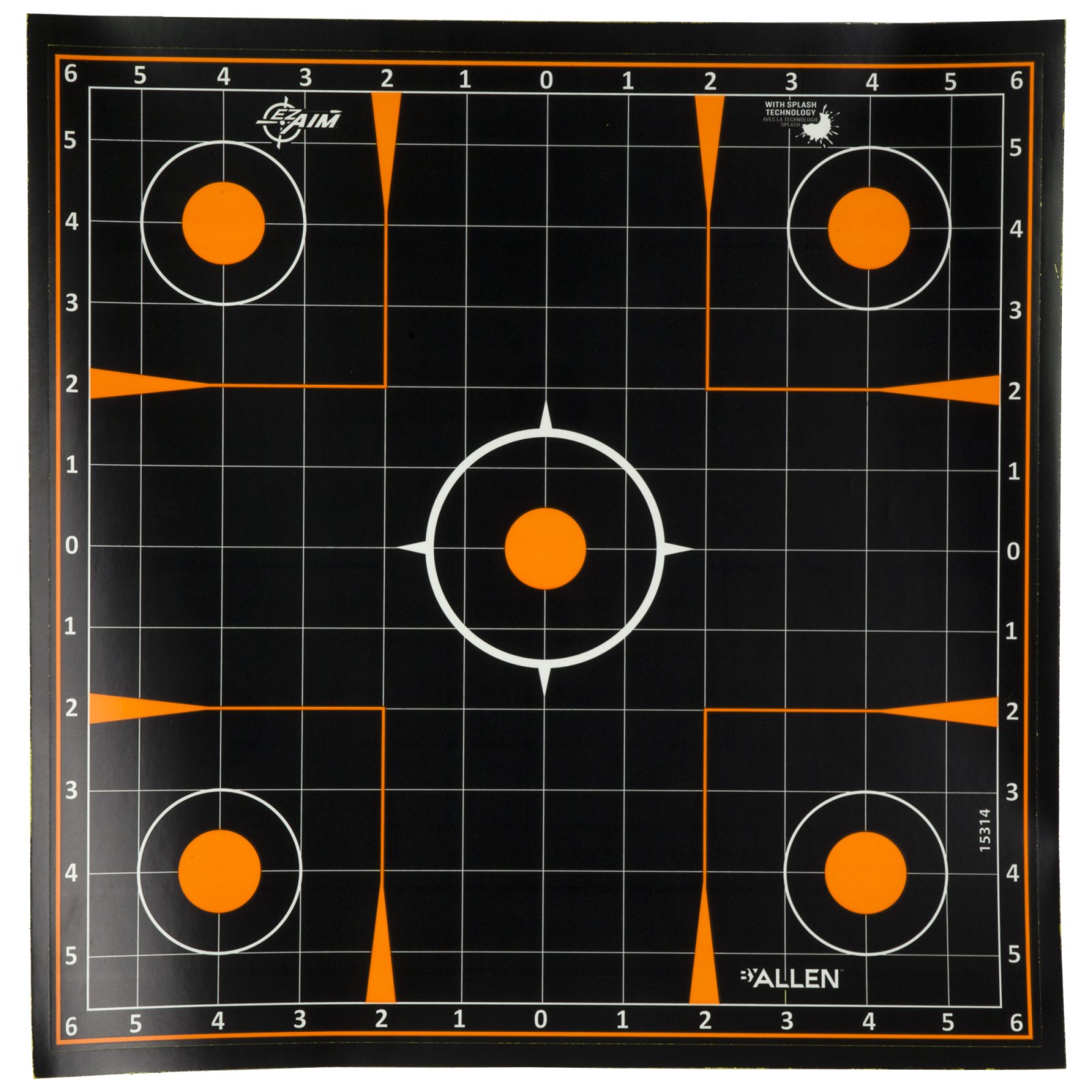 Allen EZ Aim Splash Sight-In Target 12"x12" 10 Pack - Orange/Black - Allen Company