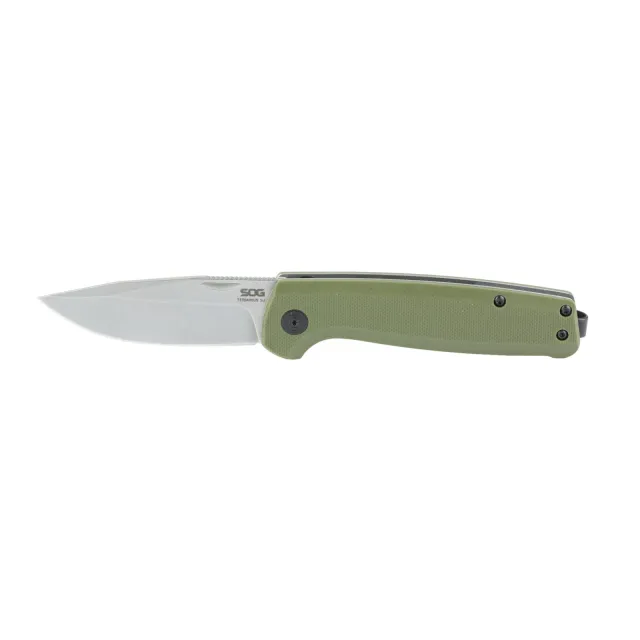 SOG SOGTM1004BX Terminus SJ 2.90" Cryo D2 Blade OD Green G10 Handle - SOG Knives & Tools