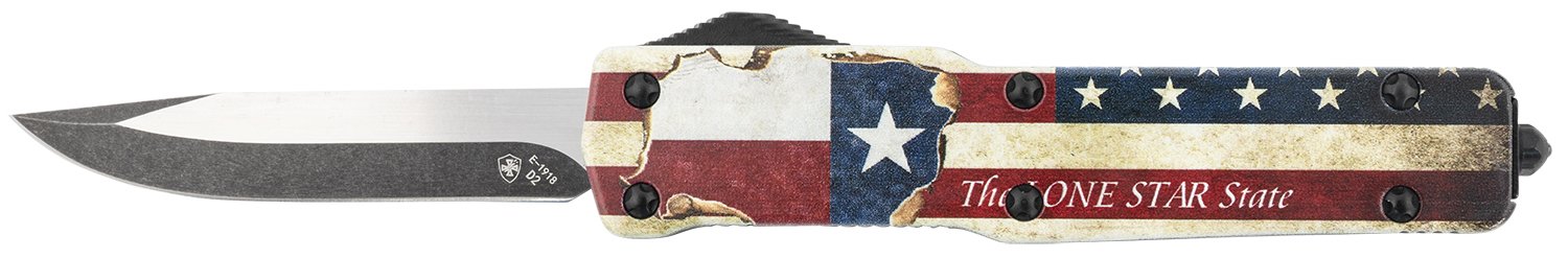 Buy Templar MZTX321 Weighted OTF Knife 3.16" D2 Blade Red/White/Blue Handle online