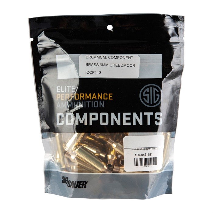 SIG SAUER BR6MMCM 6mm Creedmoor Brass 50/Bag - Sig Sauer - 6MM CREEDMOOR