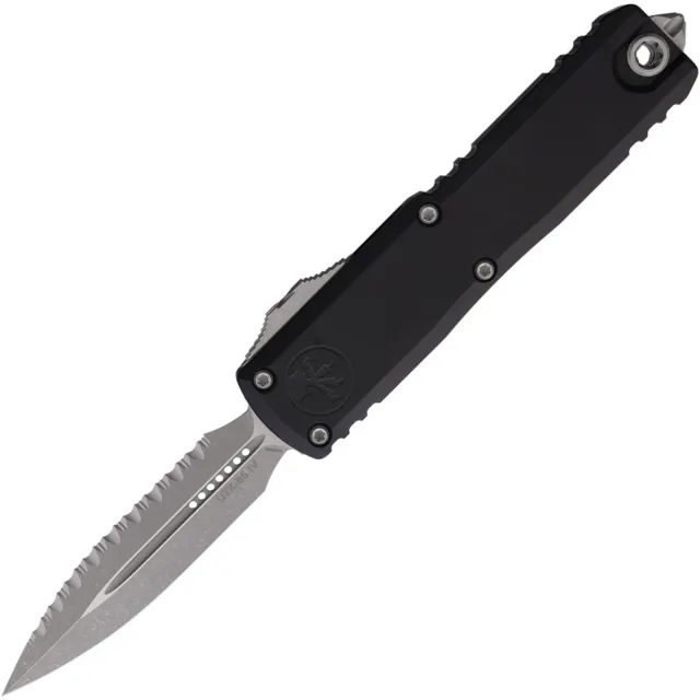 Microtech UTX-85 G4 3.1 In D/E Full Serrated Apocalyptic Black - MICROTECH