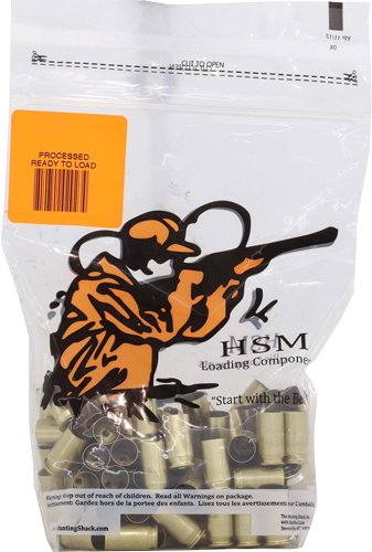 Buy HSM HSM-9mm-RTL 9mm Unprimed Brass 100 Pack Reloading online