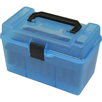 MTM Case-Gard Deluxe H-50 Series Rifle Ammo Box Small Clear Blue 50 Rounds - MTM Case-Gard - 6 X 47 LAPUA