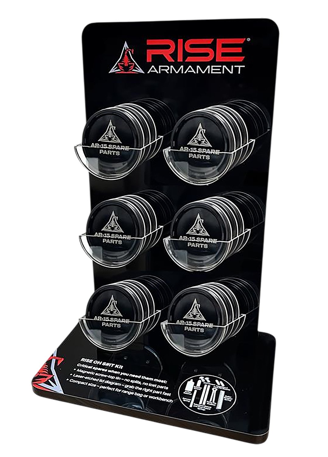 Rise Armament RAOSKDISPLAY Oh S#it Kit Spare Parts Black Aluminum - Rise Armament