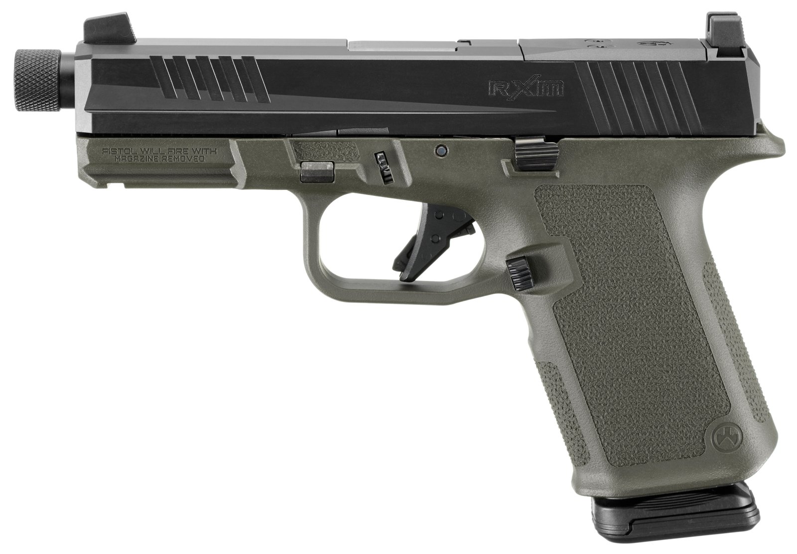 Ruger RXM Handgun 9mm Luger 15rd Magazines(2) 4.5 Threaded Barrel ODG Poly Frame Front Night Sight - Ruger - 9mm Luger