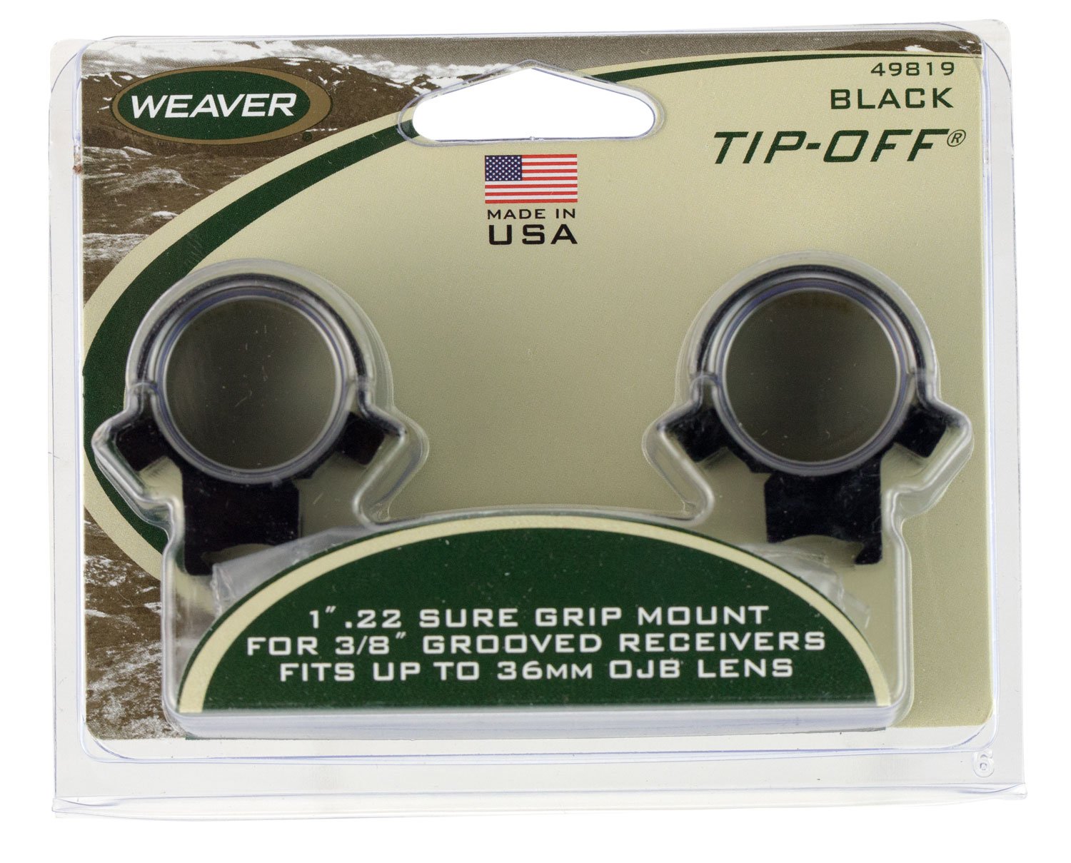 Buy Weaver 49819 Tip-Off Rings Medium Black 1 in 3/8 in Dovetail online
