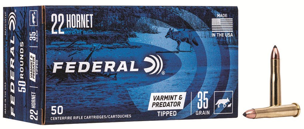 Federal Premium VARM/PRED .22 Hornet 35 Grain Tipped Varmint 50 Rounds - Federal Premium Ammunition - 22 HORNET