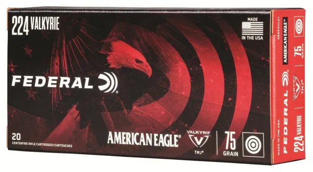 Federal Premium AE224VLK1 .224 Valkyrie 75gr TMJ, Long-Range, High-Velocity, 20-Round Rifle Ammunition