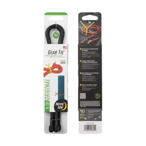 Nite-Ize Gear Tie Reusable Rubber Twist Tie GT18-01-2R3 - Nite-Ize
