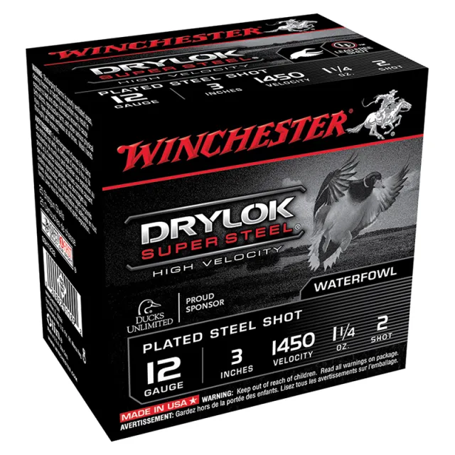 Winchester Ammo SSH1232 DryLock Super High Velocity 12 Gauge 3" 1 1/4 oz 1450 fps 2 Shot 25 Bx/10 Cs