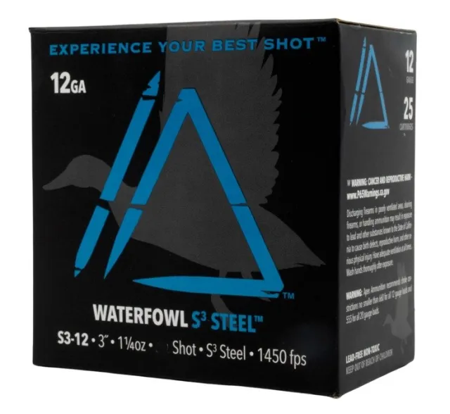 Apex 12 GA 3" Waterfowl S3 Steel 1 1/4 oz. #3 Shot 25rd - Apex Tactical Specialties - 12 Gauge