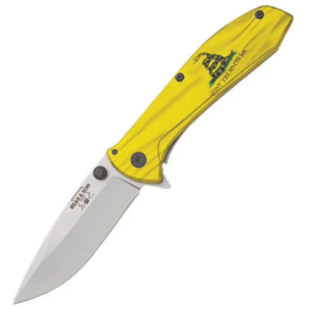 Bear & Son U112AGF Gadsen Flag 4 In Stainless Steel Framelock Assisted - BEAR CUTLE