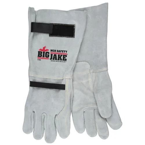 MCR Safety Full Leather Back 8In Gauntlet Double-Palm XL - MCR Safety