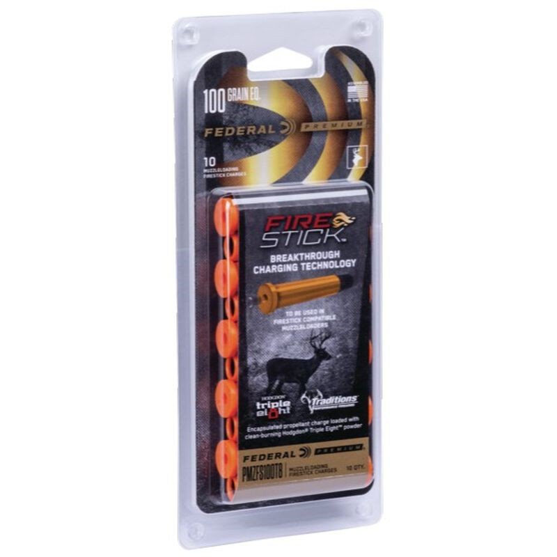 Federal PMZFS100T8 FireStick 50 Cal, 100gr, Moisture-Resistant, Breech-Charging, 10-Pack - Federal Premium Ammunition - 100 GR
