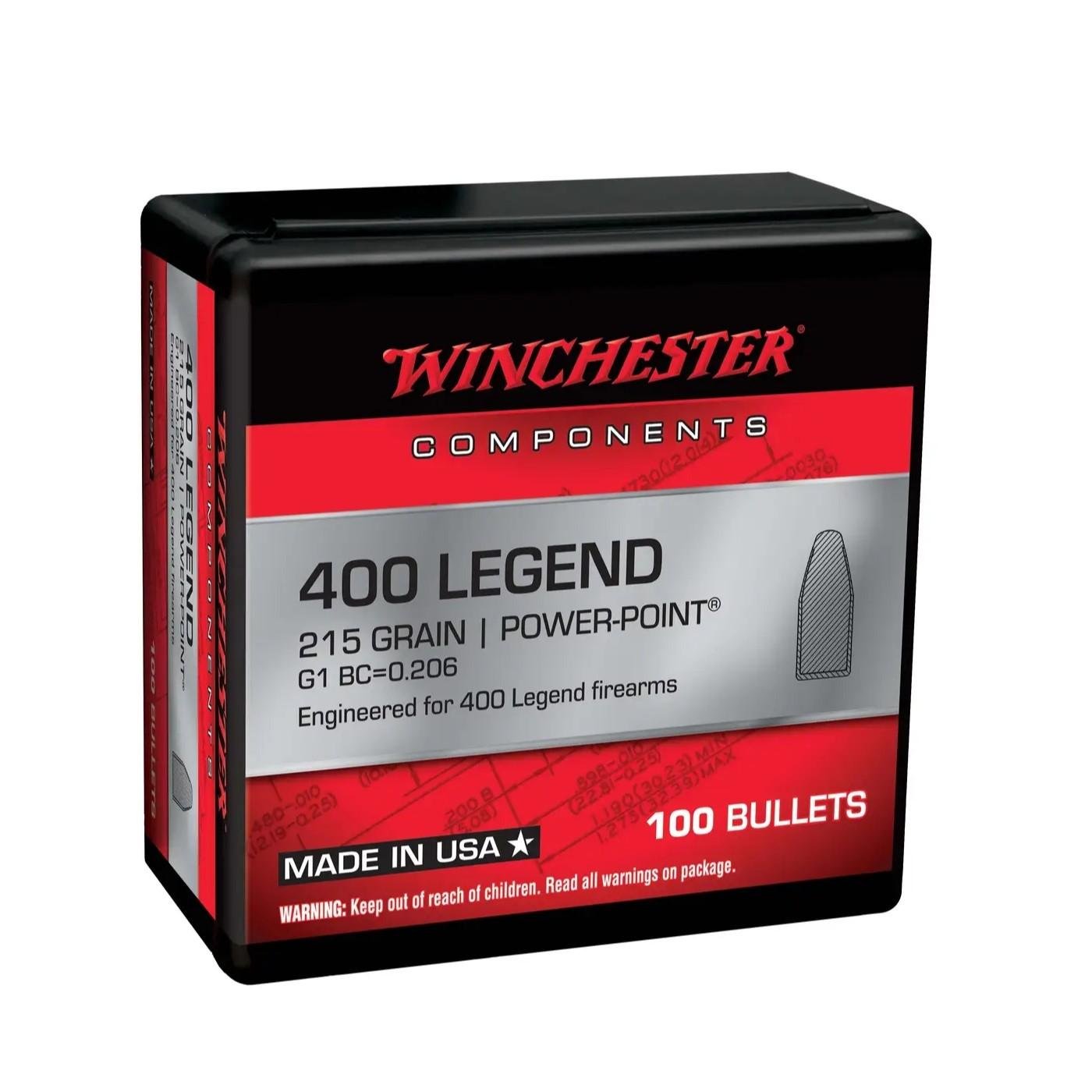 Winchester Rifle Bullets 400 Legend POWERPOINT 215 GR 100/ct - Winchester - 400 LEGEND