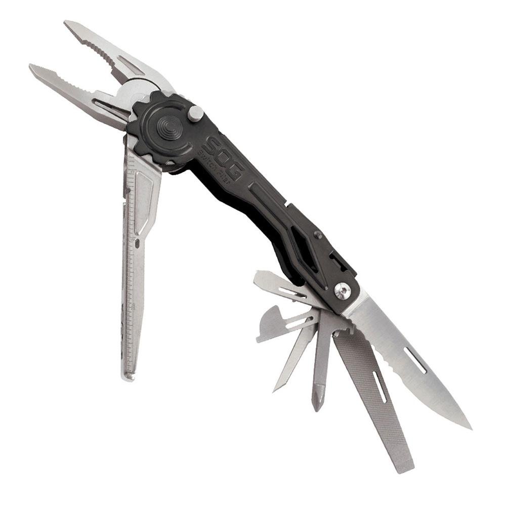 SOG SWP1001-CP Switchplier Multi-Tool, 12 Tools, Black, 4" Closed - SOG