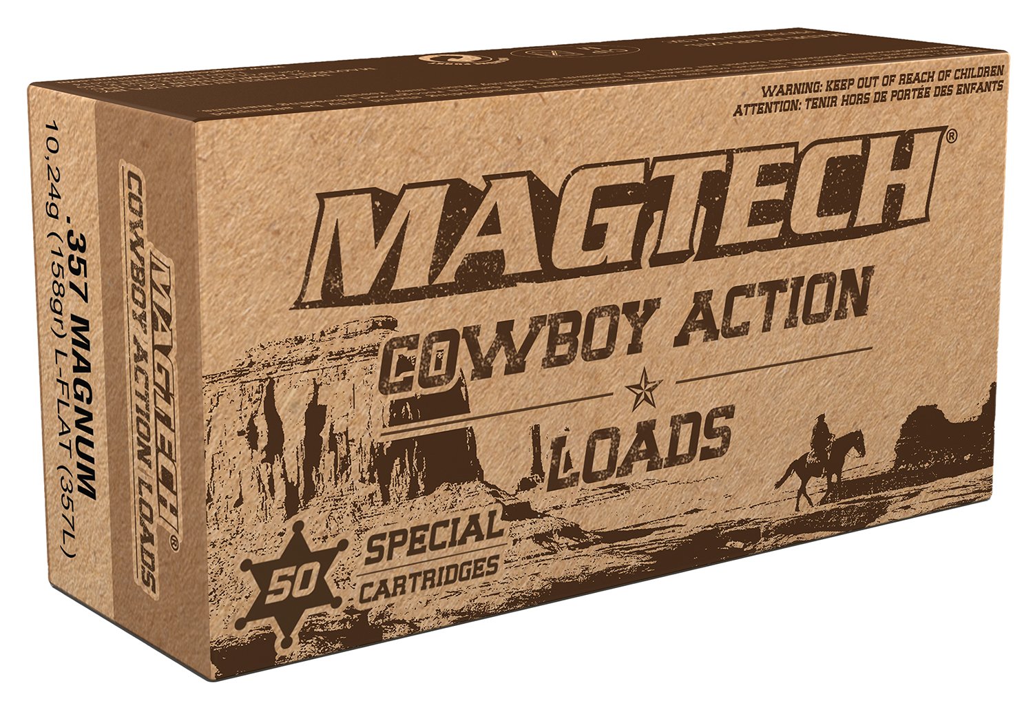 Magtech 357L Cowboy Action 357Mag 158gr Lead Flat Nose 50 Per Box/20 Case - Magtech Ammunition - 357 Mag
