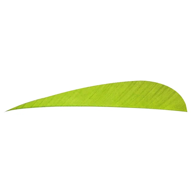 Trueflight 1813 Parabolic Feathers Chartreuse 5 In LW 100 Pack - Trueflight