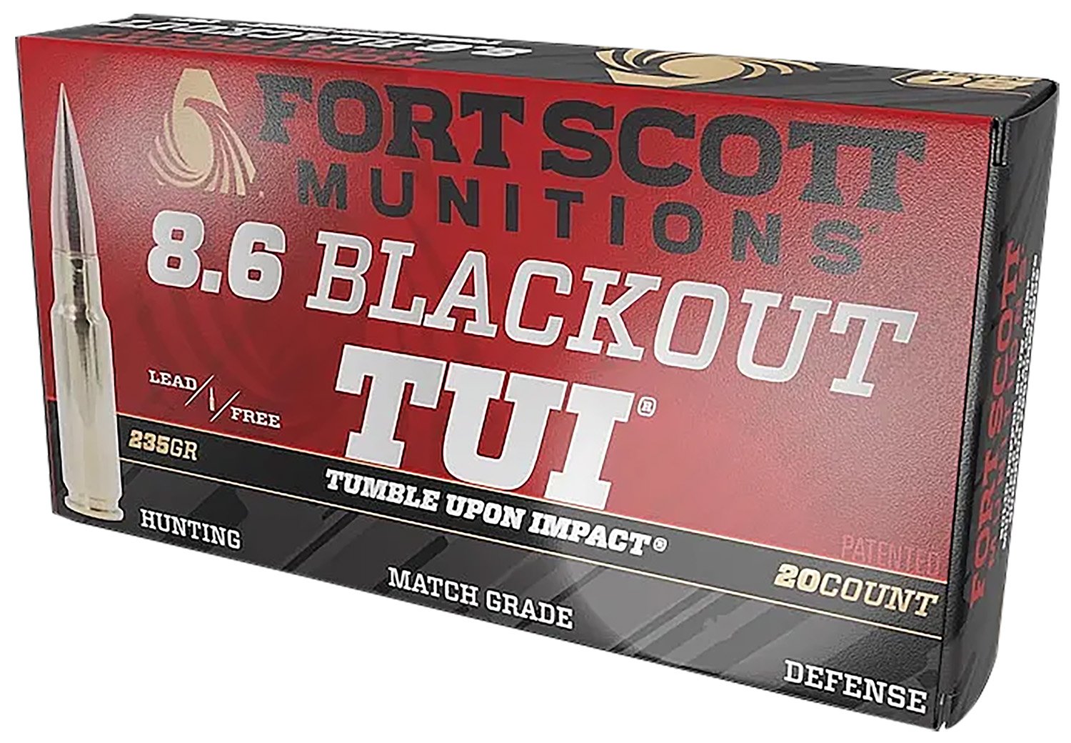 Fort Scott Munitions 86BLK235SCV1 8.6 Blackout 135gr TUI 20/Box - FSM - 8.6 BLK
