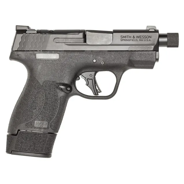 USED S&W M&P 9 Shield Plus Handgun 9mm Luger 10rd Magazines 3.7 Threaded Barrel OR Night Sight No Thumb Safety