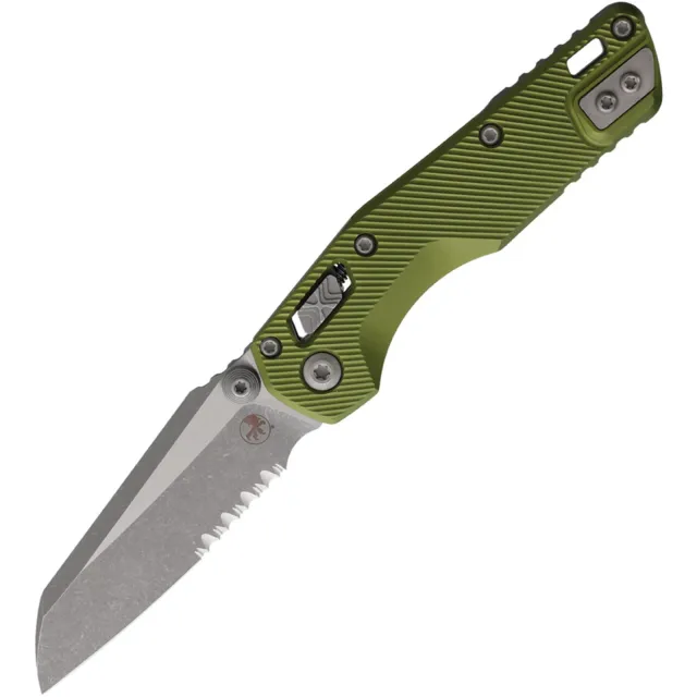 Microtech MSI Mini 210M-11APFLOD 3.19 In Wharncliffe Part Serrated OD Green - MICROTECH