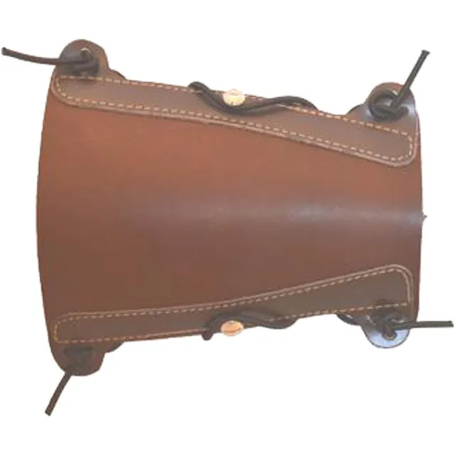 Bateman Traditional Leather Armguard Brown w/ Elastic Straps - Bateman