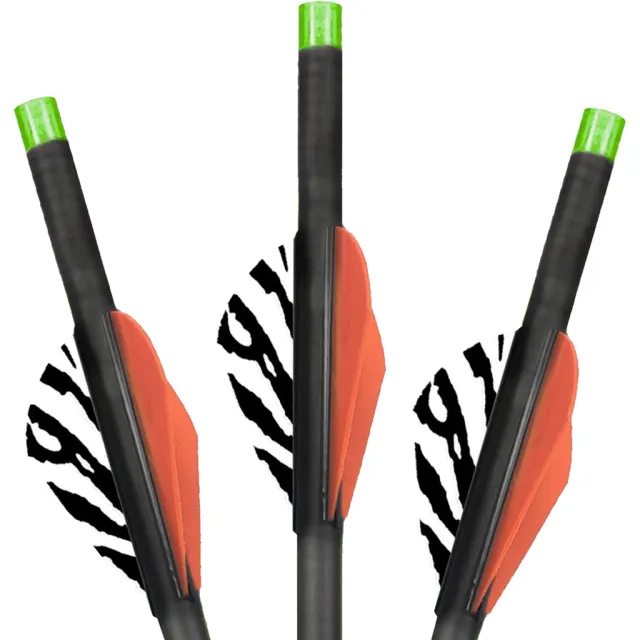 Lumenok BECC223G 22 In Carbon Crossbow Bolts Green Moon Nocks 3 Pack - Lumenok