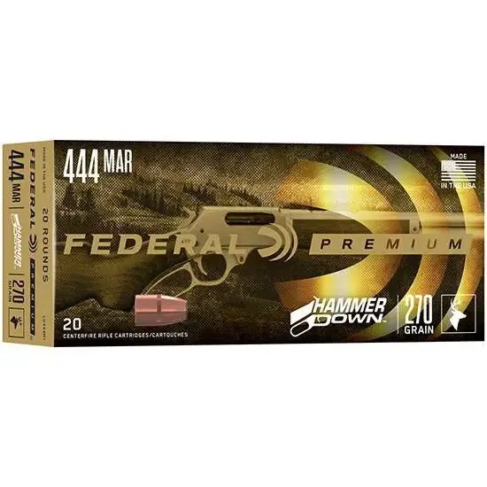 Buy Federal LG444M1 .444 Marlin 270gr Bonded Soft Point Nickel-Plated Brass Ammo, 20 Rounds online