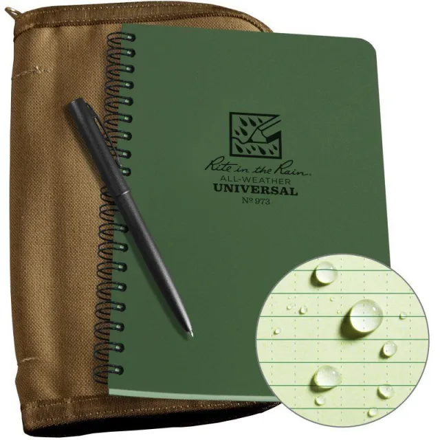 Rite in the Rain Side Spiral Notebook Kit Tan Book Tan Cover 973T-KIT - Rite in the Rain