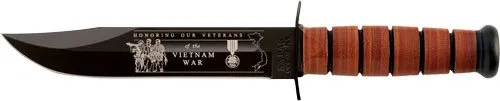 Ka-Bar Knives 9140 Vietnam 7 in Fixed Blade Leather Handle Sheath - Ka-Bar