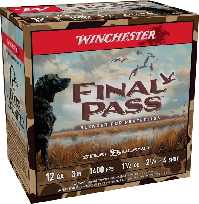 Winchester Final Pass Shotshells 12ga 3 1-1/4oz 1400 fps #2.5 & #4 Shot 25/ct - Winchester - 12 GAUGE