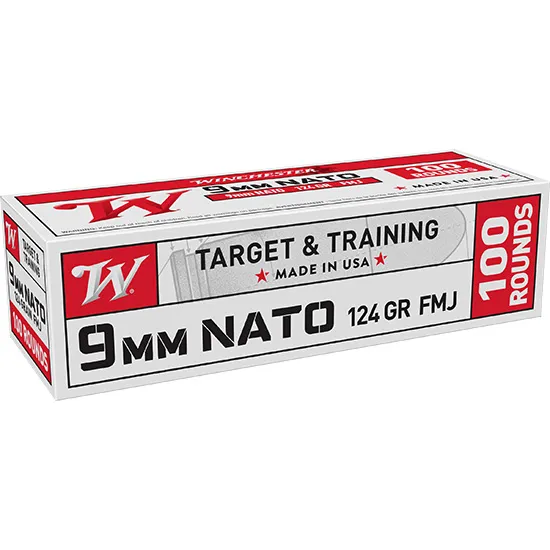 Winchester W9NATOVP 9mm NATO 124gr FMJ 100rd 1200fps Value Pack - Winchester - 9mm NATO