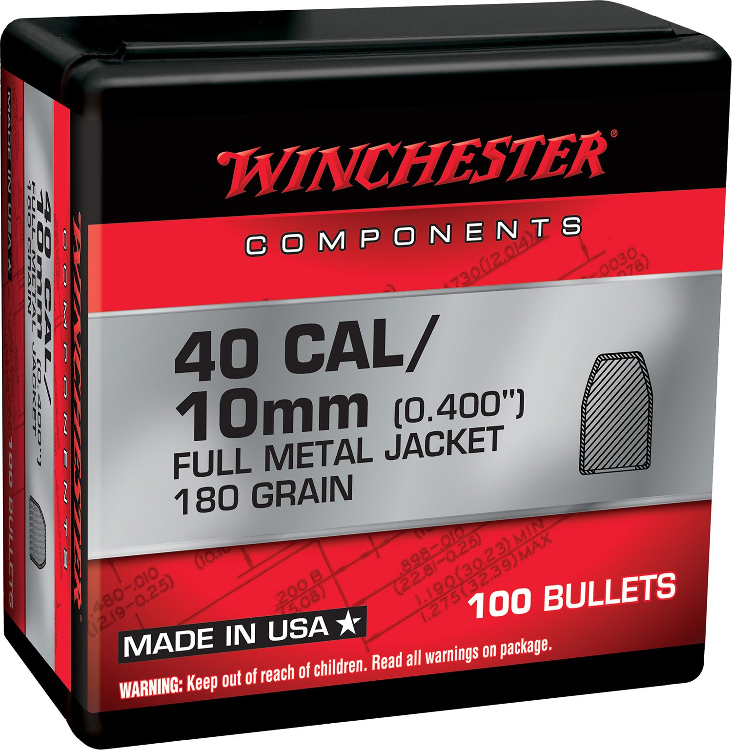 Winchester WB45HP230D .45 Caliber 230 Grain JHP 500 Per Box - Winchester - .451