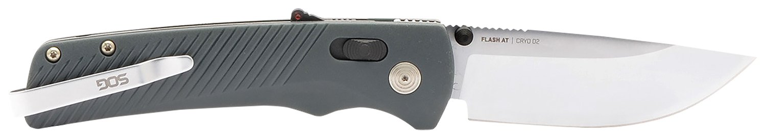 SOG SOG11181141 Flash AT 3.45" Folding Knife Cryo D2 Steel Urban Grey - SOG