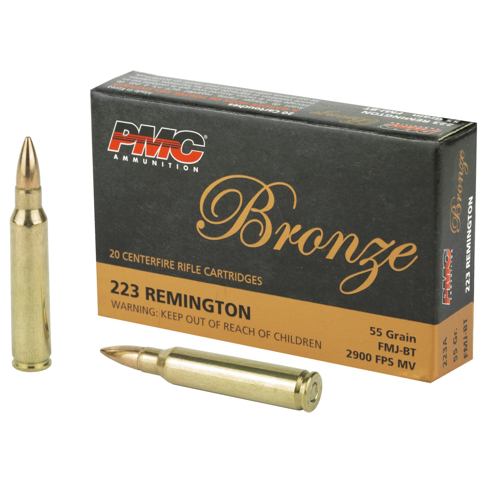 Buy PMC 223A .223 Rem 55GR FMJ-BT Ammo, 20 Rounds, Brass Casing online