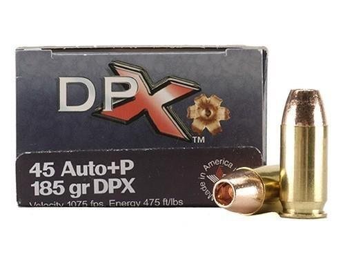 Corbon DPX45185/20 .45 ACP 185gr DPX 1075fps Handgun Ammo 20/Box - Corbon - 45 ACP+P
