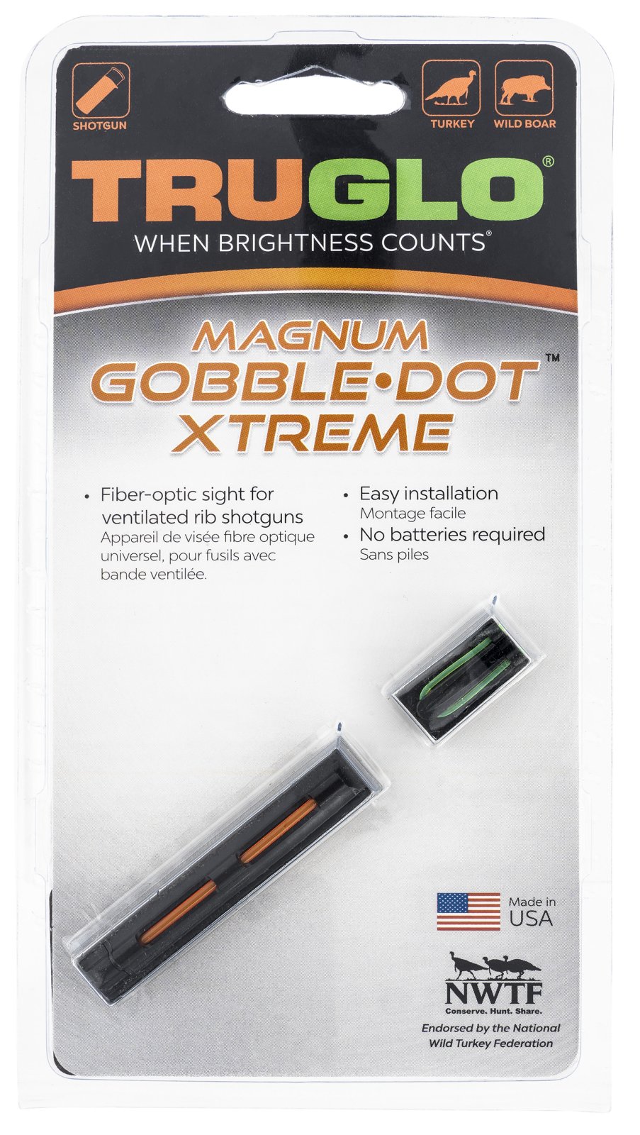 TRU Ball Magnum Gobble Dot Xtreme 1/4 In Rib Shotgun Sight - TRU Ball