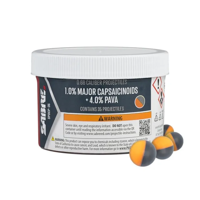 Sabre SPOCP-35 Red Pepper Projectiles 35ct, 60ft Range, Max Strength - Security Equipment Corporation