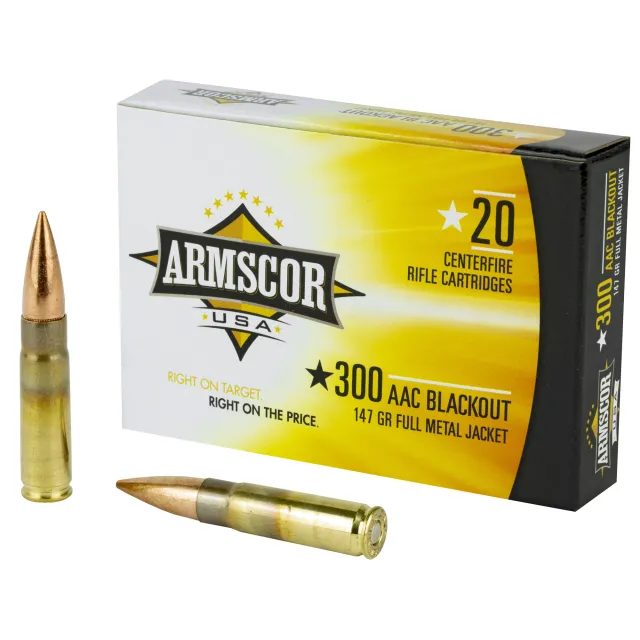 Armscor 300 AAC Blackout 147gr FMJ Ammo 20rds