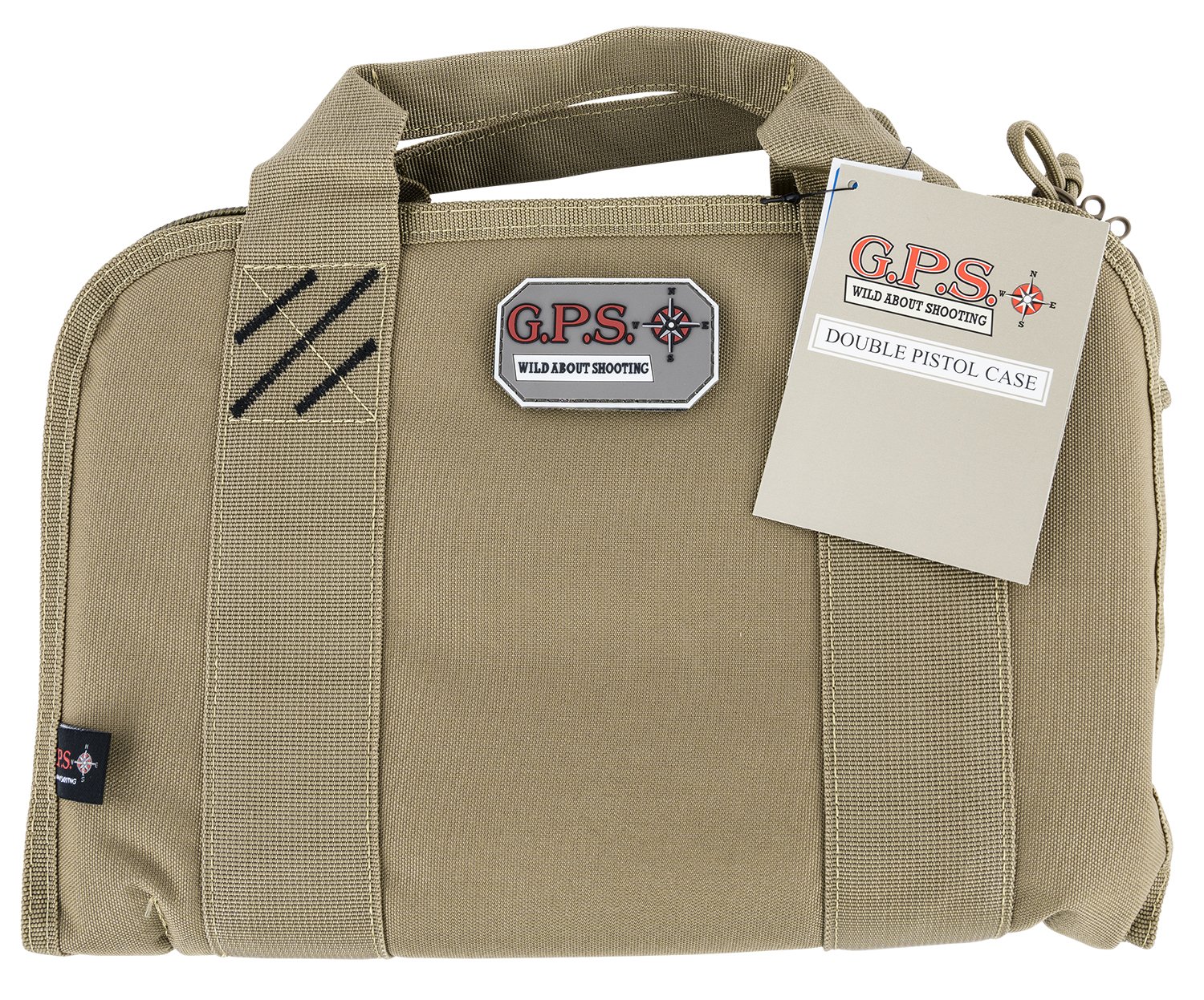 GPS 1308PCT Double Pistol Case Tan Nylon with Visual ID Storage System - GPS