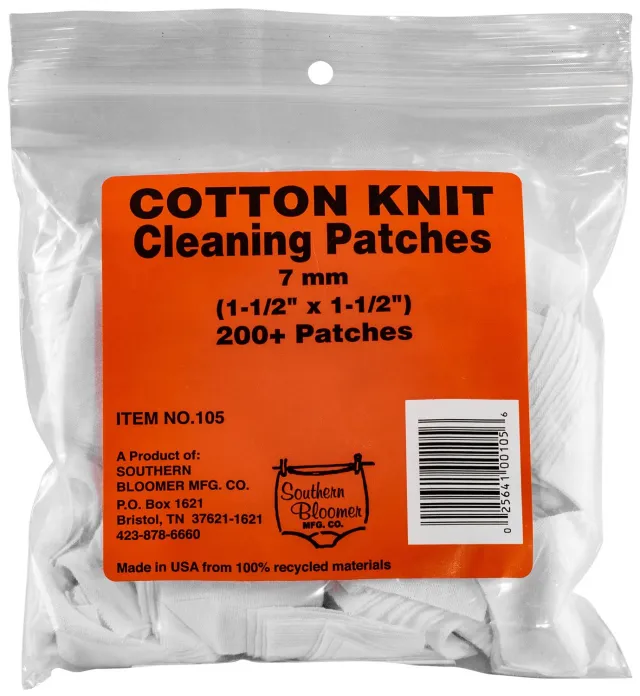 Southern Bloomer 105 Cleaning Patches 7mm Cotton 200 Per Pack - SBC - 7MM