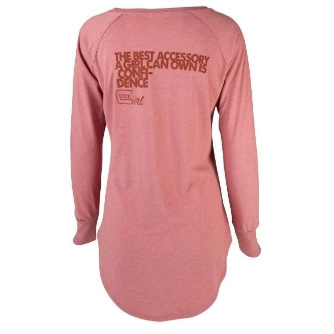 Glock Girl Confidence Long Sleeve Shirt Blush XL Cotton - Glock