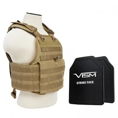 NcStar PLATE CARRIER VEST TAN W/ 2 10X12 SHOOTER...