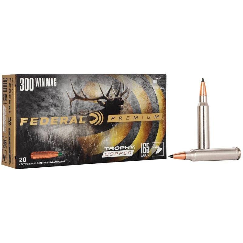 Federal Premium Hunting 300 Win Mag 165 gr Trophy Copper Ammo - 20rd Box - Federal Premium Ammunition - 300 Win Mag