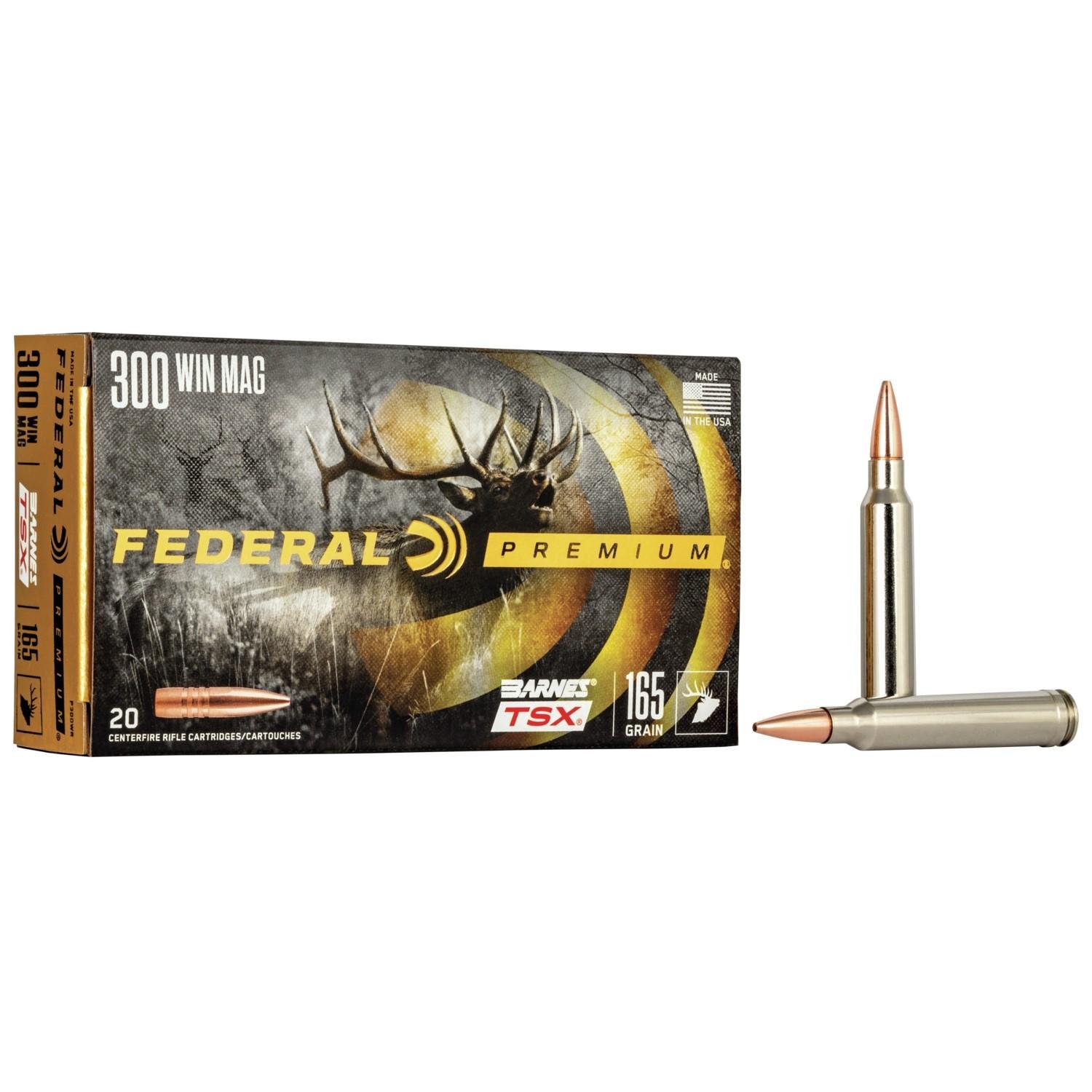 Federal Ammunition V-SHOK 300 WIN MAG 165 GR TS 20/BX - Federal Premium Ammunition - 300 WIN MAG
