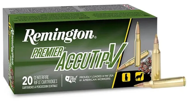 Buy Remington Ammunition 29186 Premier Accutip-V 22-250Rem 50gr Boat Tail 20 online