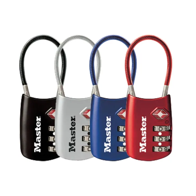 MasterLock 4688D Flexible Combination Shackle Lock Blue Red Silver - MasterLock