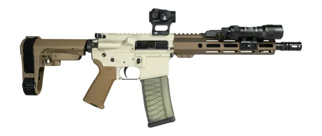 Shark Coast Tactical SCC90487NAP-8P Nappstir Bundle 300 Blackout 30+1 8" Threaded Barrel, Receiver w/Picatinny Rail, M-LOK Handguard, Polymer Stock & Grip, Vortex Red Dot