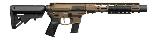 Buy CMMG 45AEA92-MB Banshee MkG 45 ACP 13+1 6.50" Black Nitride Threaded Barrel, Midnight Bronze Cerakote Aluminum Receiver w/Picatinny Rail, M-LOK Handguard; Black Polymer B5 Bravo Stock, CMMG Zeroed Gri online