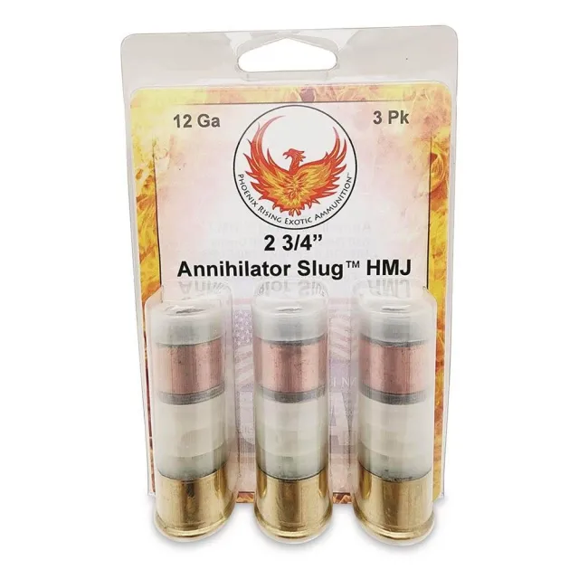 Phoenix Rising Annihilator Slug Shotshell 12ga 2-3/4 485gr Slug 1540 fps 3/ct - Personal Security Products - 12 Gauge